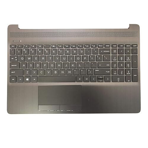 Replacement for HP 15T-DW 15-DW 15s-du 15-DW0037WM 15-DW0038WM Laptop Upper Case Palmrest Keyboard Touchpad Assembly Part L52021-001 AP2H8000500 Top