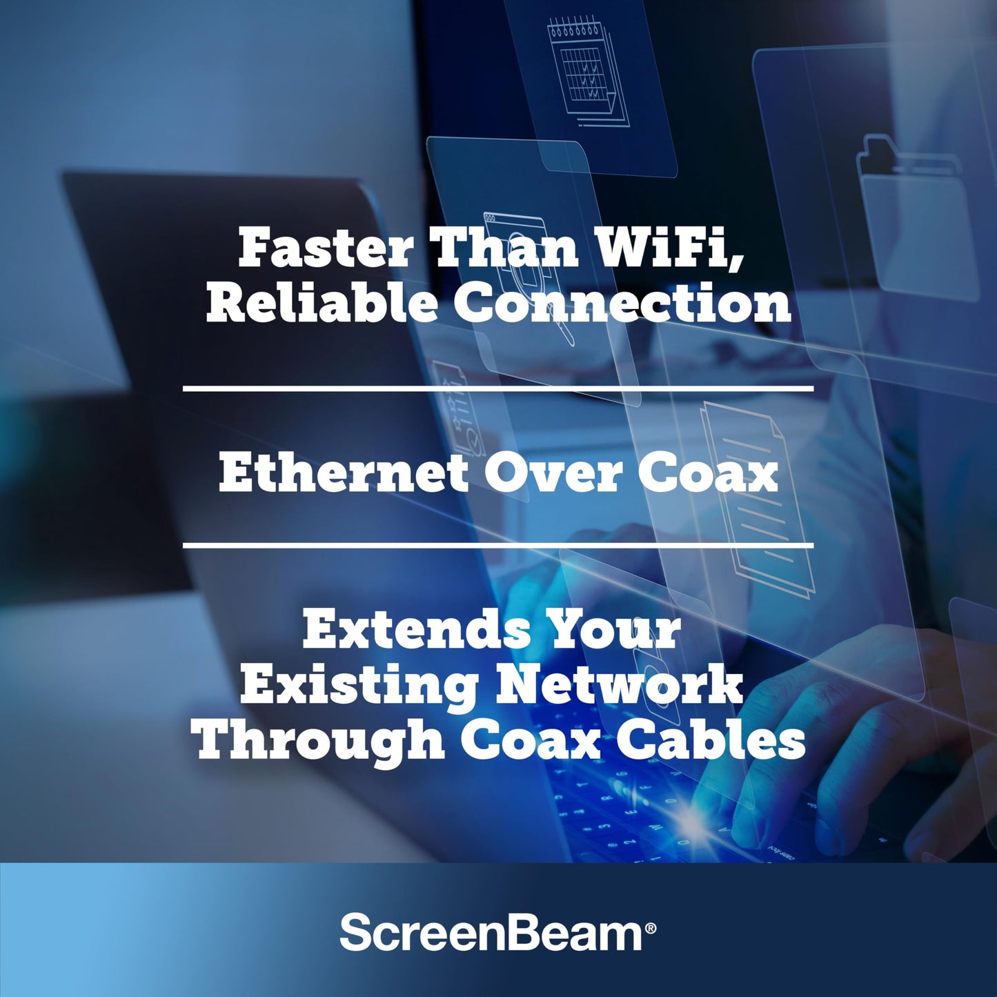 ScreenBeam Bonded MoCA 2.0 Network Adapter for High Speed Internet, Ethernet Over Coax - Single Add-On Adapter for Existing MoCA Network