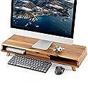TINAMO Acacia Wood Monitor Stand with Drawer - Wooden Monitor Riser for Desk - Computer Monitor Stand for Desk - Multi-Purpose Desktop Storage Stand