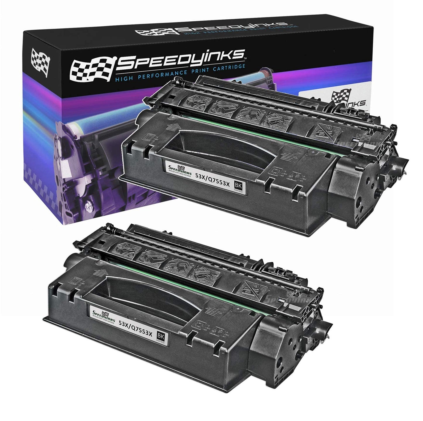 SPEEDYINKS Remanufactured Toner Cartridge Replacement for HP 53X Q7553X High-Yield (Black, 2-Pack) for use in HP Printer LaserJet P2015, P2015d