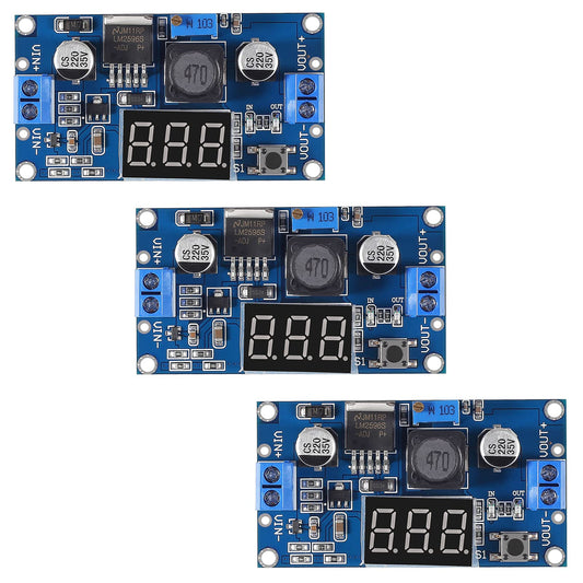 Diitao 3pcs LM2596 LM2596S Buck Converter DC-DC 4-40V to 1.25-37V 2A Reduced Voltage Regulator Power Modules Adjustable Board Step Down Module…