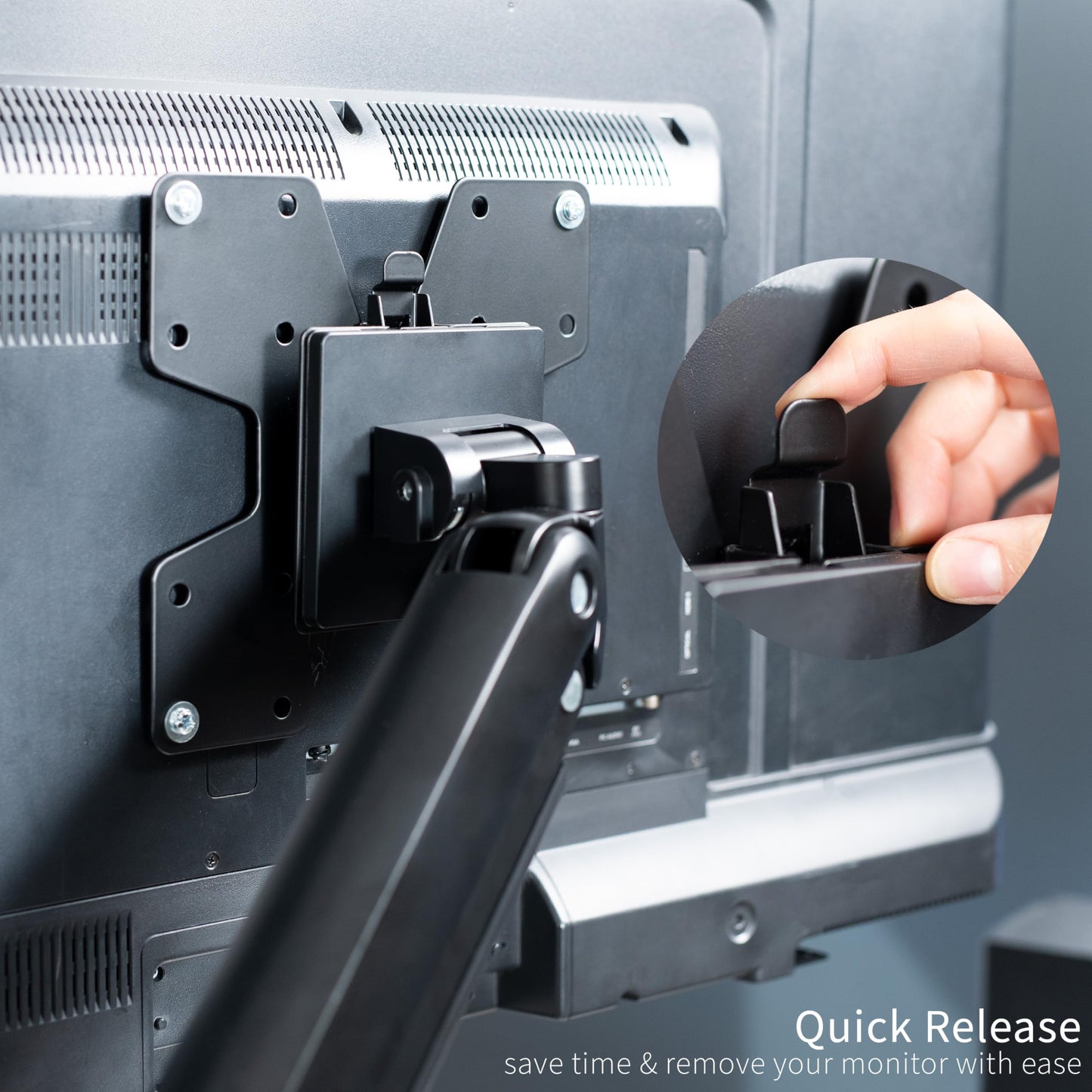 VIVO Large Adapter VESA Mount Quick Release Bracket Kit, Stand Attachment and Wall Mount Removable VESA Plate for Easy LCD Monitor and TV Screen