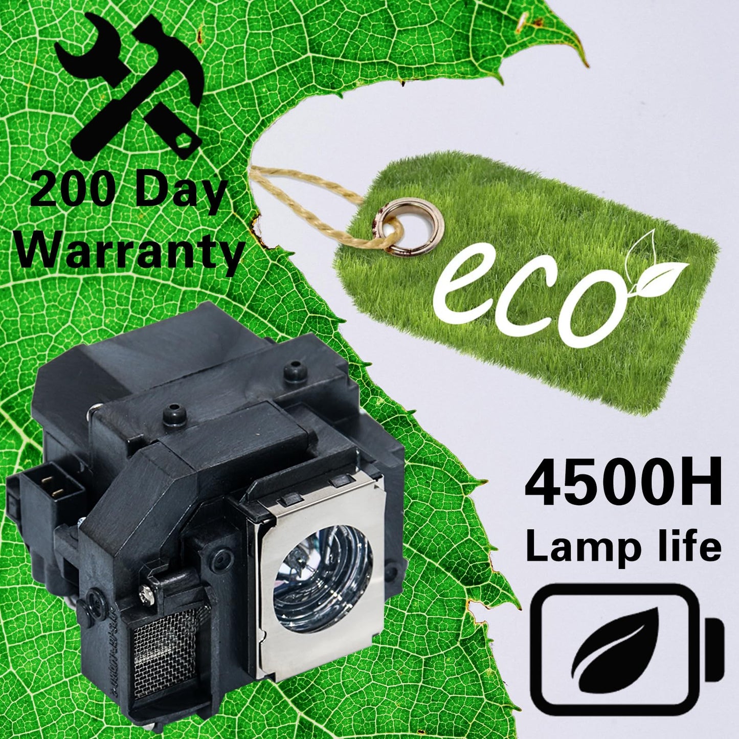 SRZOBYU V13H010L54 Replacement Projector Lamp Bulb for Epson ELPLP54 ELPLP58 PowerLite Home Cinema 705HD EX31 H328B H331A EX5200 EX7200 EX3200 EB-S9