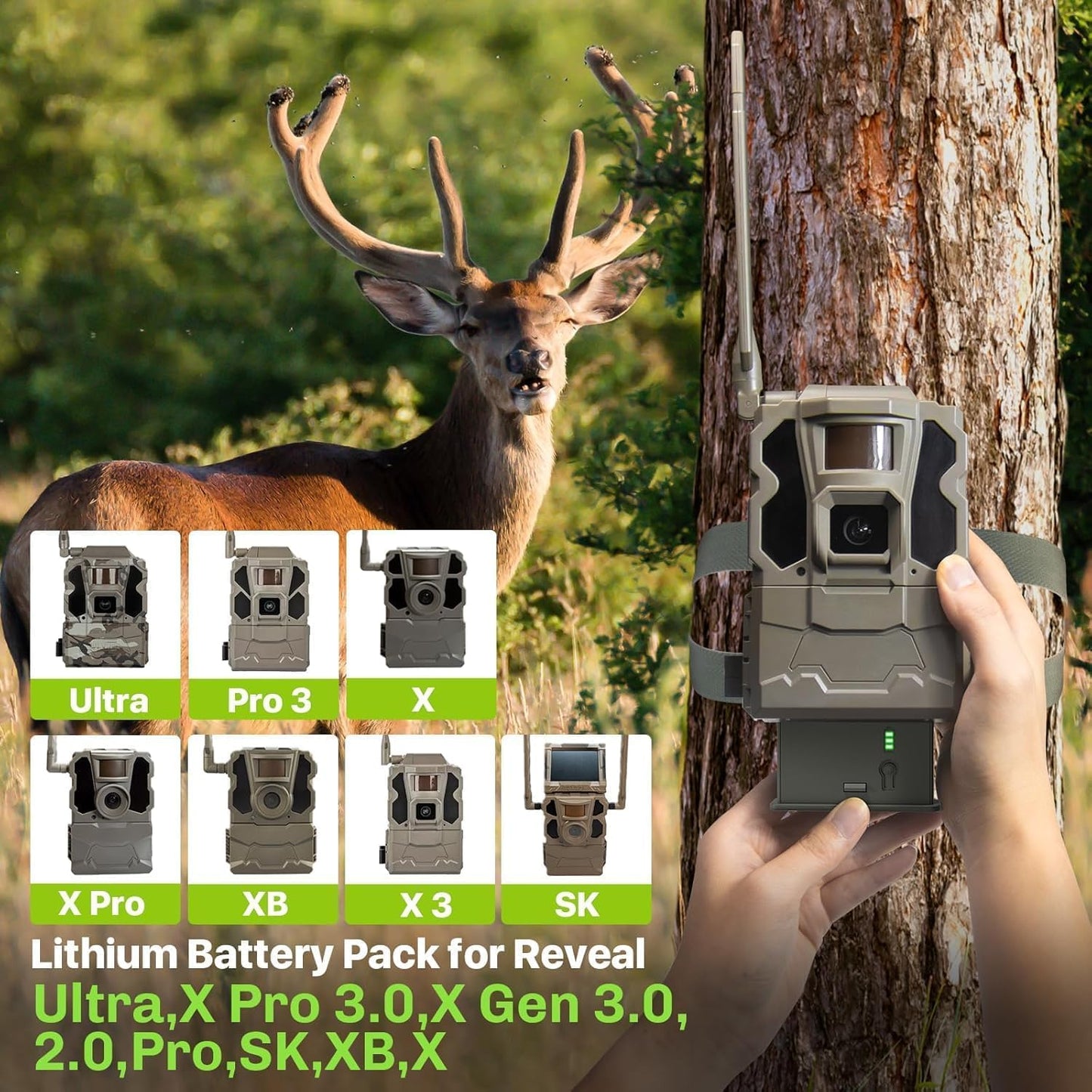 pengguo New Reveal Camera Battery Pack Compatible with Camera Reveal Ultra, X Gen 3.0, Pro 3.0, X, X Pro, X Gen 2.0, XB, SK Upgraded LED Meter & Solar