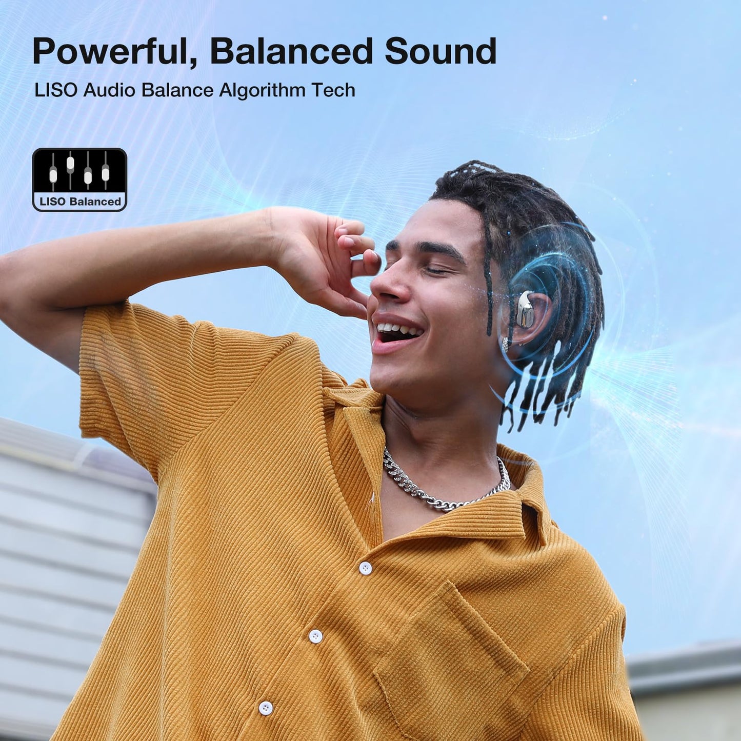 BlitzRock CT3 Pro Open Ear Headphones, Rich Balanced Sound, AI ENC 4 Mics Clear Calls,40H Playtime, IPX5 SweatSafe, Bluetooth 5.4 Wireless Earbuds…