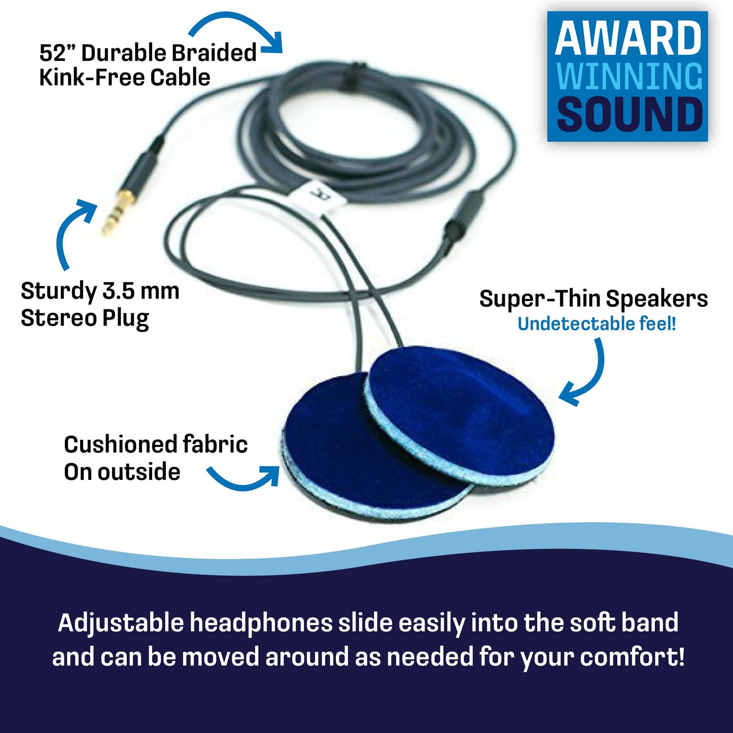 CozyPhones Sleep Headphones - Over Ear Headphones from Ultra Thin Cool Mesh Wired for Side Sleepers, Meditation, Running, Laptop, and Phone - Gray