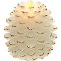 Pavilion Gift Company - White 4.25 Inch Pinecone LED-Lit Battery Operated Realistic Flame Candle Made from Real Wax