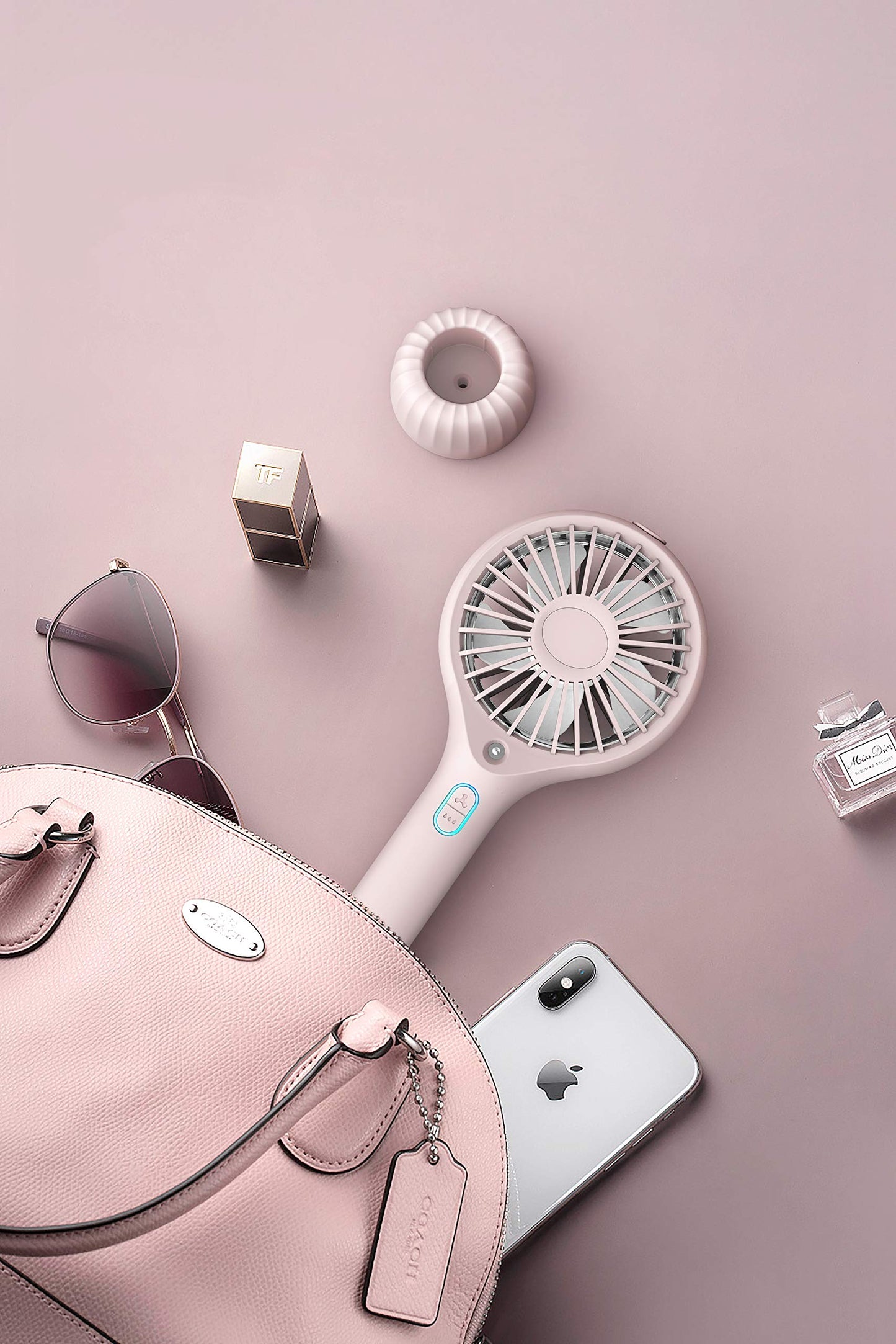 OKUT Mini Handheld Fan Personal Cooling Fan with 2100mAh USB Rechargeable Battery 3-9 Working Hours Battery Fan Folding USB Desk Fan Small Portable