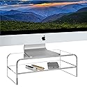 Homeries Computer Monitor Stand 2-Tier Acrylic, Universal Computer Riser for Home, Office, Business, Desk, Gamers | Multi Media Platform Lift