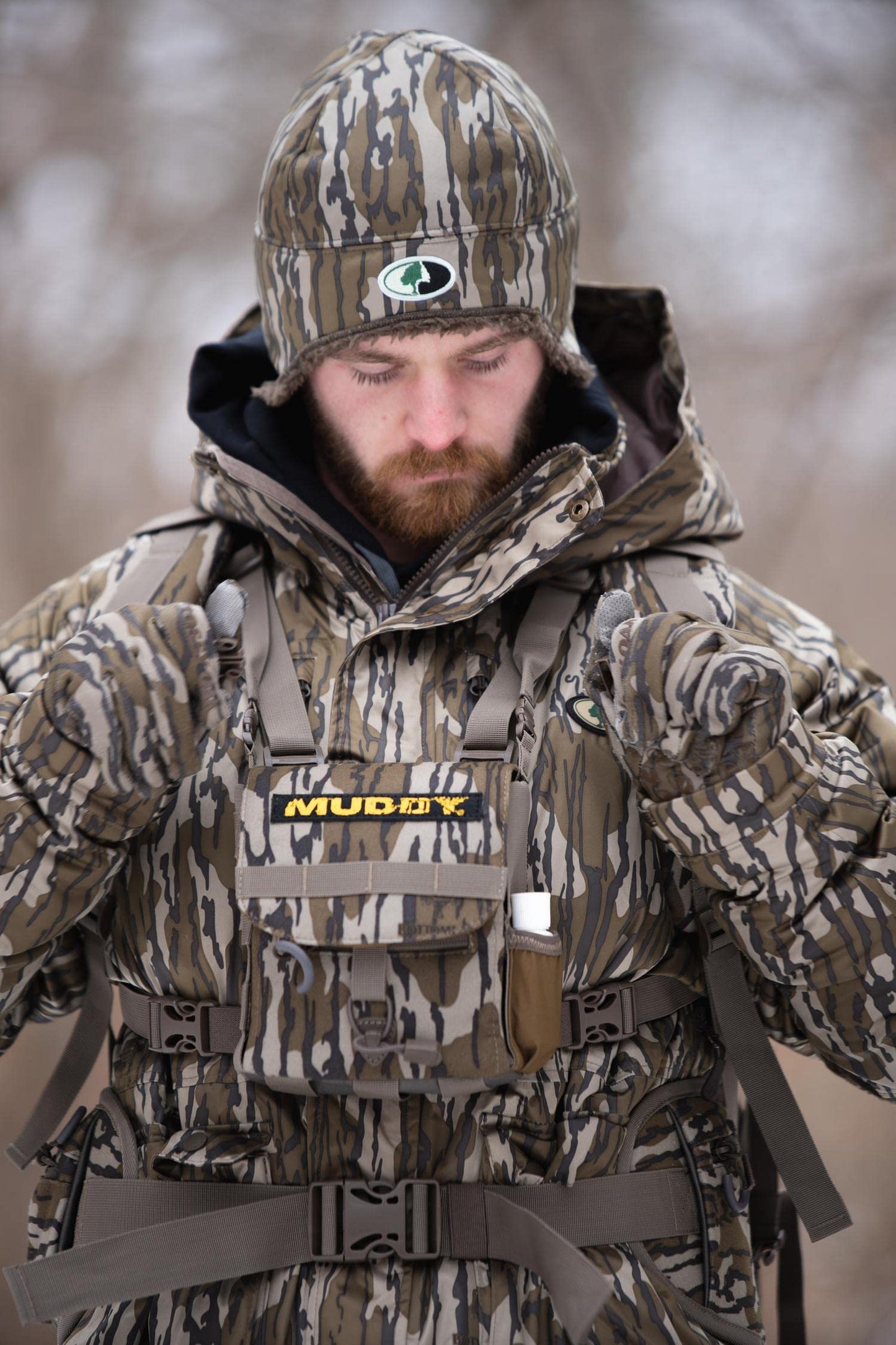 Muddy Pro Bino Harness Veil Canyon Gray