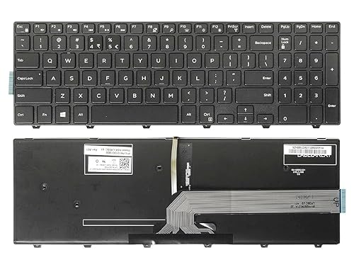 New US Black Backlit English Laptop Keyboard Replacement for Dell Inspiron 15 7557 7559 Latitude 3550 Light Backlight