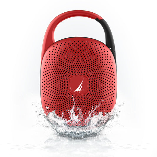 Nautica Nayman SP700 Portable Bluetooth Speaker, 16W Sound, Deep Bass, IPX7 Waterproof, 10H Playtime, RGB Light TWSPlus, Shower & Outdoor (Red)
