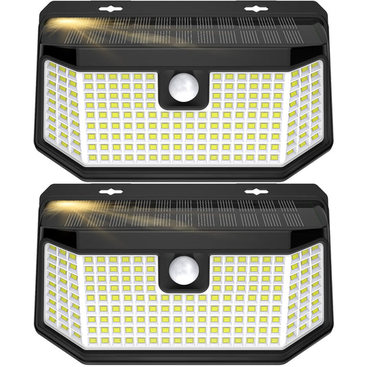 Aootek Solar Lights Outdoor 182 LEDs 2500Lm Solar Motion Sensor Lights IP65 Waterpro of with Wide Anglefor Patio Garden Garage Yard Front Door(2pack)