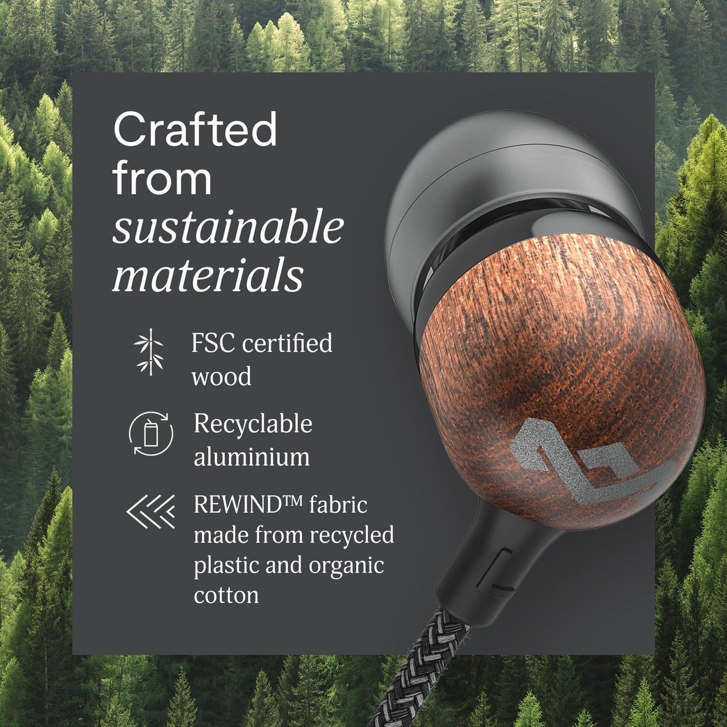House of Marley Smile Jamaica USB-C Wired Earbuds with Microphone, in-Ear Headphones, 9.2mm Driver, Tangle-Resistant Cable, Plug-and-Play Earphones