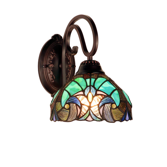 Chloe Lighting Liaison Victorian-Style 1-Light Antique Dark Bronze Finish Wall Sconce 8" Shade