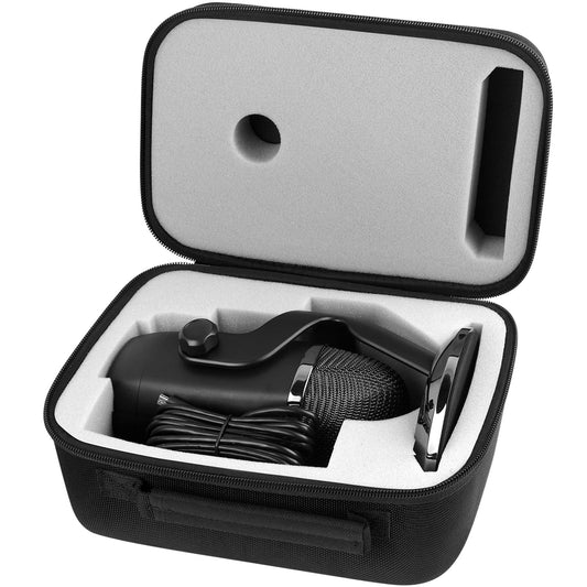 Comecase Travel Case Compatible with Blue Yeti/for Yeti Pro Microphones - Shock-Absorbent Hard Shell with Custom Foam Insert for Podcast, Streaming &