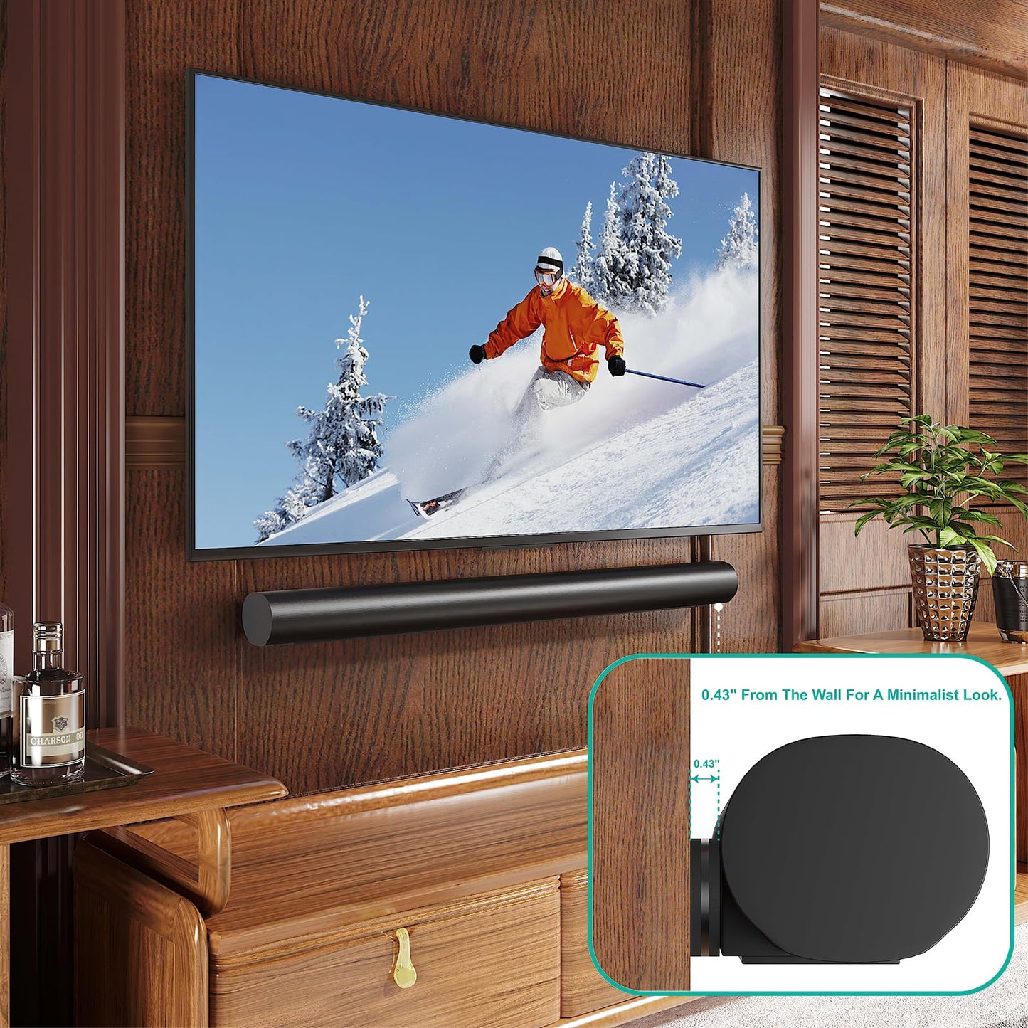 WALI Soundbar Mount for Sonos Arc and Sonos Arc Ultra - Sound bar Wall Mount Bracket, Hidden Design, Mount on Wall Under TV Installation, Black