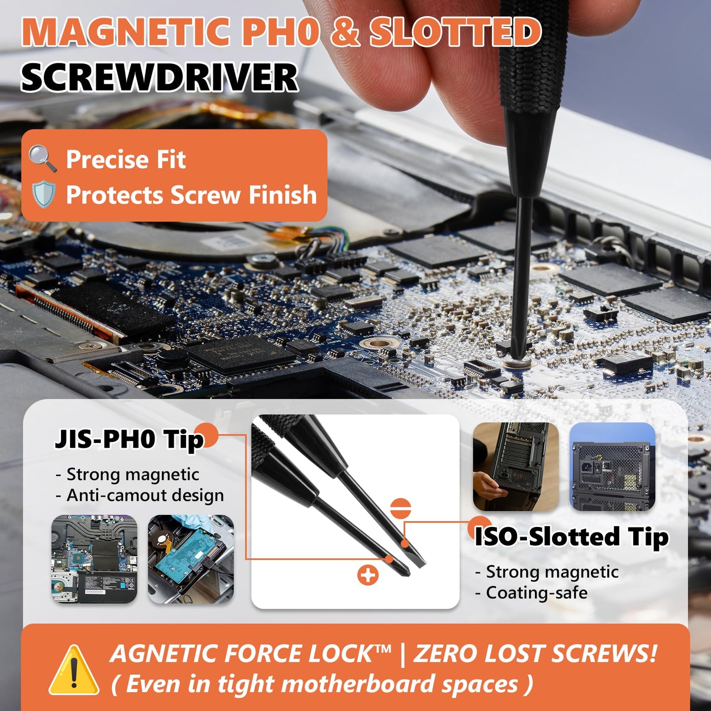 Kalote 167PCS Computer Screw Kit, Carbon Steel Nickel-Plated Laptop PC Screws Assortment with M.2 SSD Screws, Motherboard Standoffs, HDD Case Fan