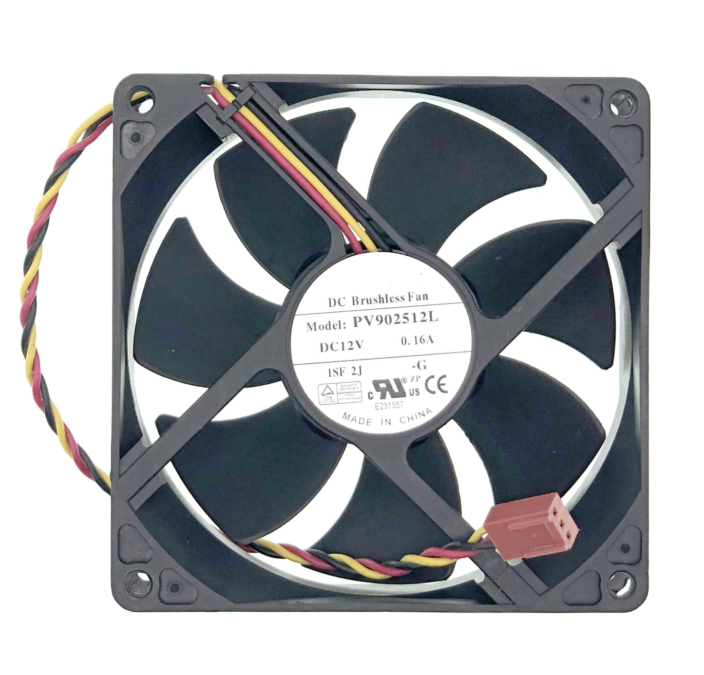 for Foxconn PV902512L DC12V 0.16A 3-Pin 3-Wire Silent Chassis Cooling Fan Size:92x92x25mm.