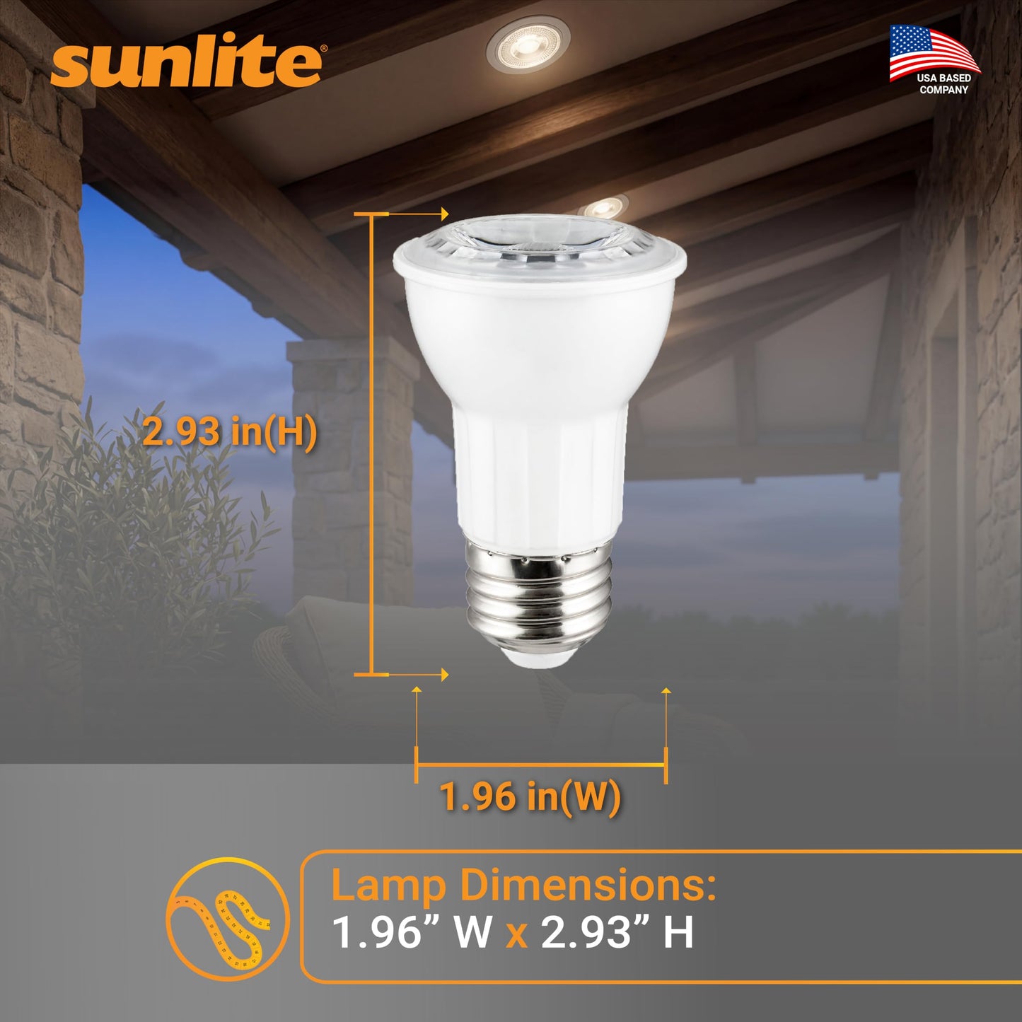 Sunlite LED PAR16 Long Neck Recessed Spotlight Light Bulb, 6 Watts (50W=), 500 Lumens, Medium E26 Base, Dimmable, 90 CRI, ETL Listed, Title-20