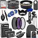 Ultimaxx 58MM Accessory Kit for Canon EOS Rebel T7, T6, T5, T3, T100, 4000D, 3000D, 2000D, 1500D, 1300D, 1200D 1100D, and More; Includes: 2X LP-E10