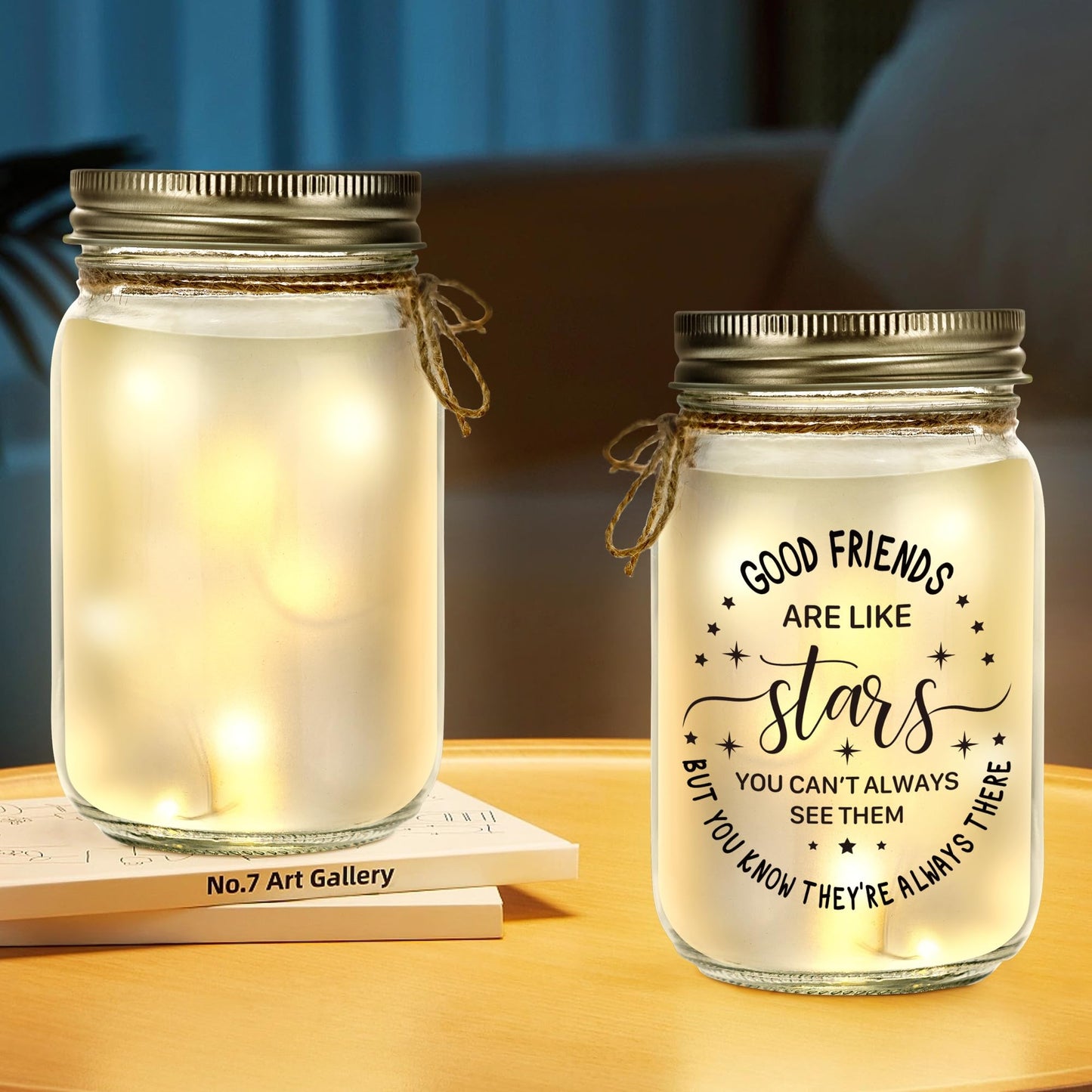KERAOO Mason Jar Night Light for Friends, Mothers Day Gifts for Women, Home Decoration Lights, Birthday Christmas Mothers Day Gifts for Bestie