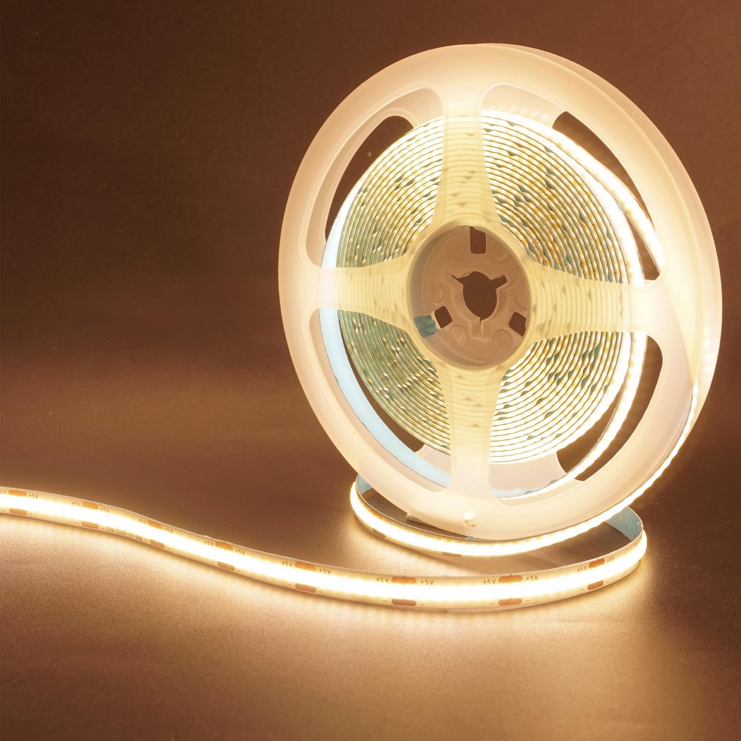 Clearhill 5V USB COB LED Strip Lights with Remote Dimmable Switch 2Pcs,9.84FT/3M,Warm White 3000K,320LEDs/M,8mm Width,Not Waterproof IP20,1.5M USB