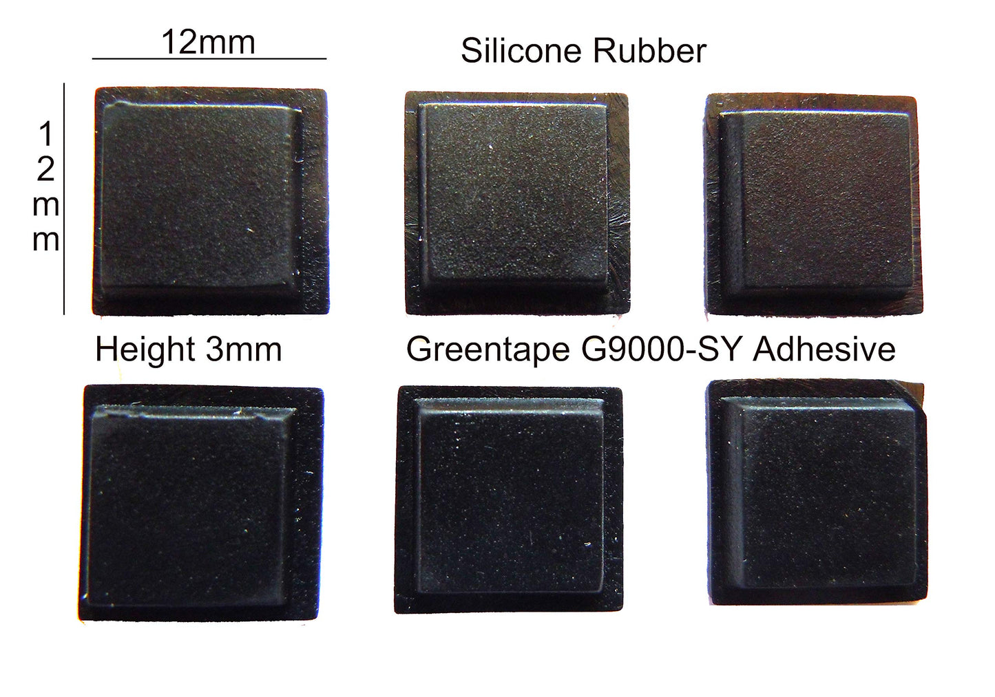 Silicone Rubber Feet Set 12mm(L) x 12mm(W) x 3mm(H) 6pcs [RB49]