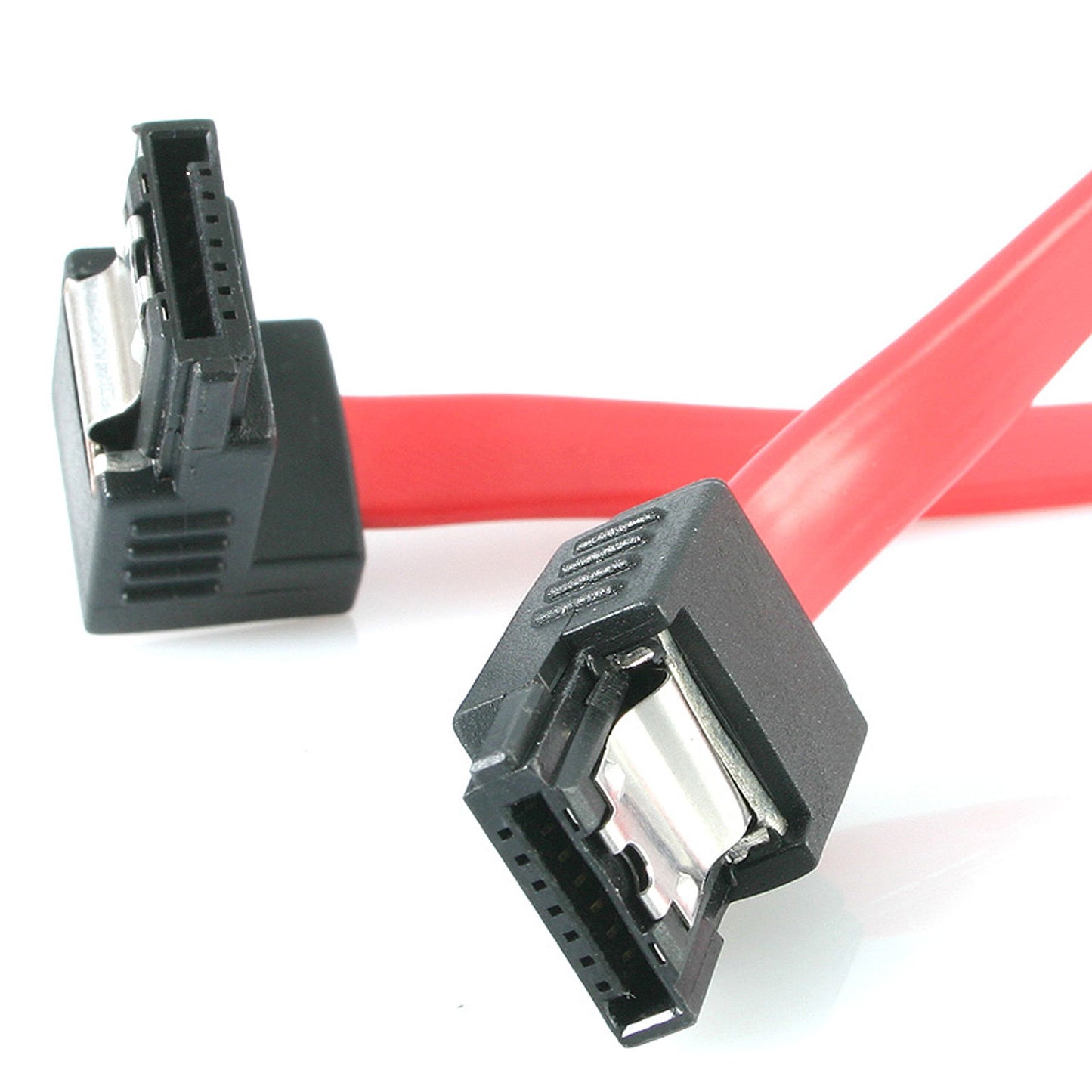 StarTech.com 18in Latching SATA to Right Angle SATA Serial ATA Cable - Right Angle SATA Cable - SATA 6Gbps - 18 inch (LSATA18RA1)
