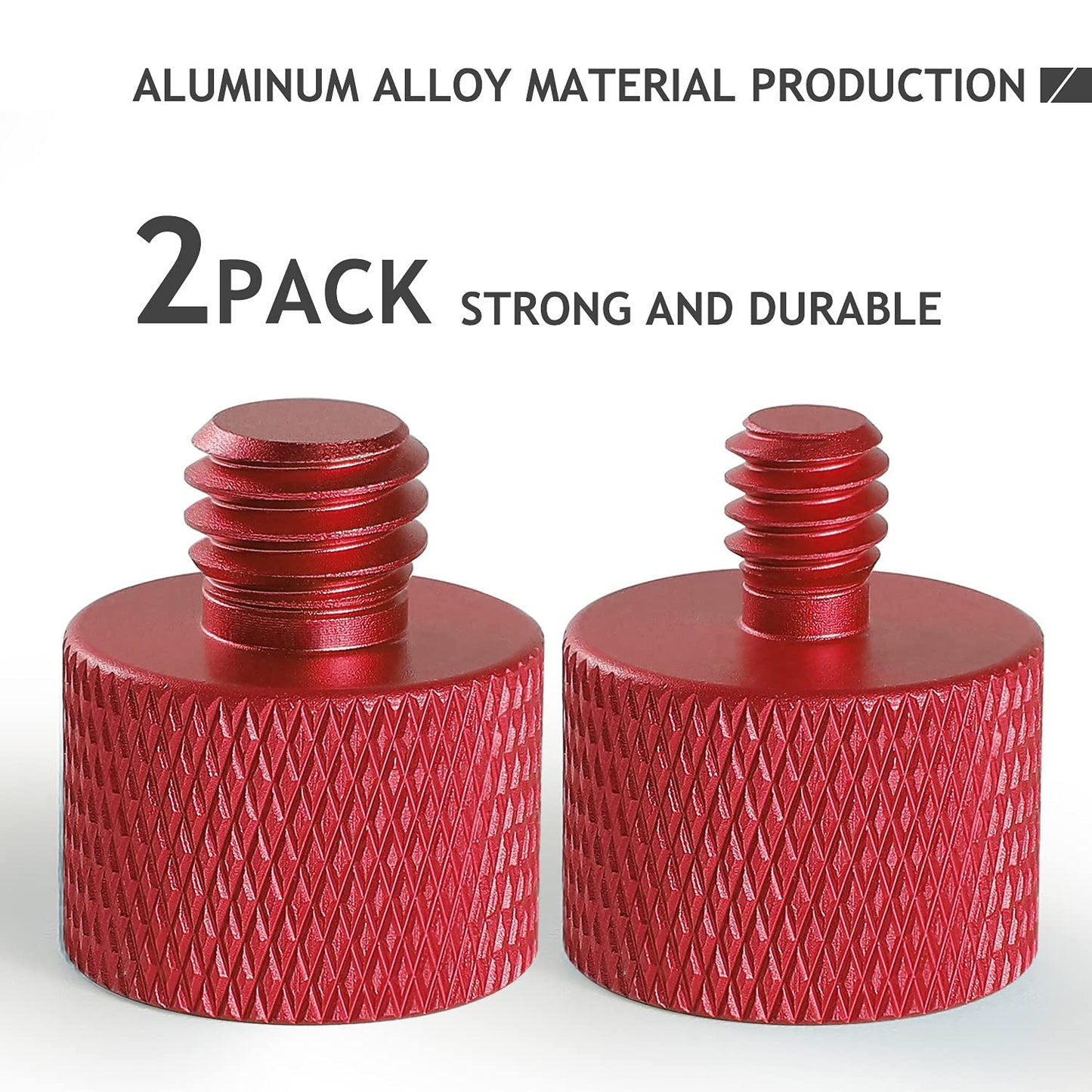 Frgyee Mic Adapter 5/8 to 1/4 & 3/8 Adapter Set for Microphone Stand to Tripod & Camera (Red)
