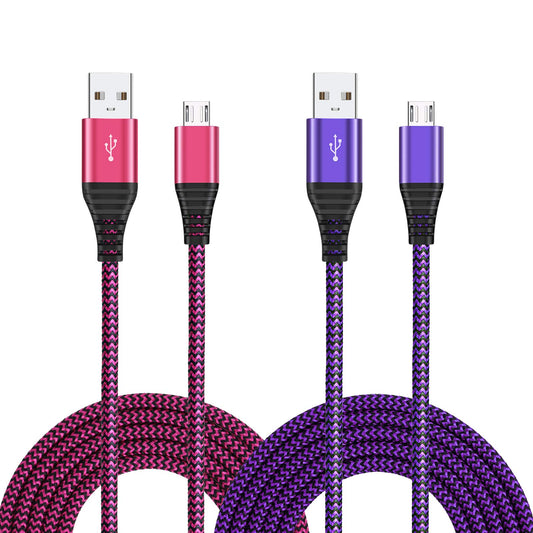 Micro USB Cable 10FT, OKRAY 2-Pack Long Braided USB-A to Micro USB 2.0 Fast Charging Cable Sync Data Android Charger Cords for Galaxy J3 J7 S6 S7 Edge