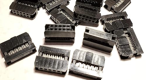 Connectors Pro 2X5 10-Pin 2mm 25 Sets Female Connectors, 2.0mm 0.079" Dual Row Mini IDC Sockets for 1mm Flat Ribbon Cable, 25-Pack