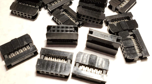Connectors Pro 2X5 10-Pin 2mm 25 Sets Female Connectors, 2.0mm 0.079" Dual Row Mini IDC Sockets for 1mm Flat Ribbon Cable, 25-Pack