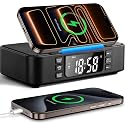 DPNAO 9-in-1 Wireless Charging Station with Bluetooth Speaker, Alarm Clock, FM Radio, Night Light - Compatible iPhone 17/16/15/SamsungS25/S24/Android