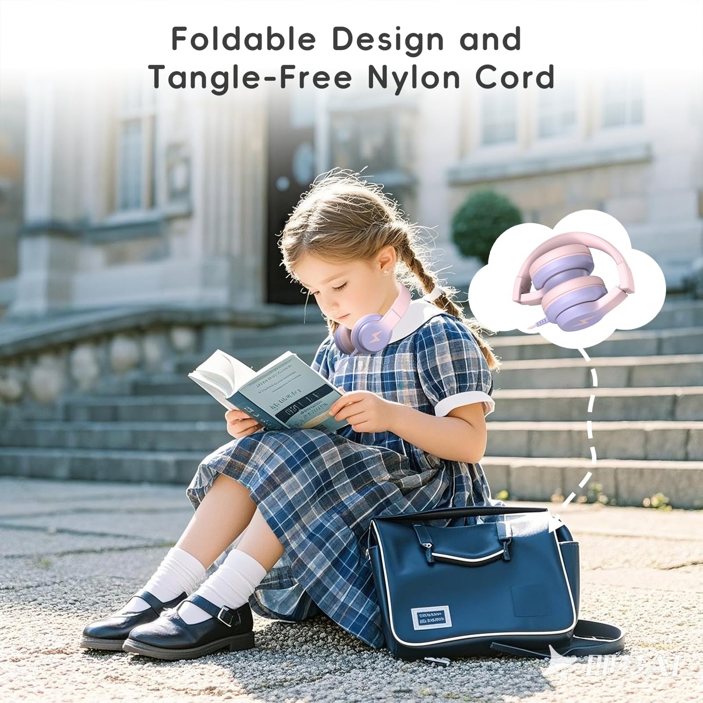 Candy Bila Wired Kids Headphones for School, Over-Ear for Boys Girls