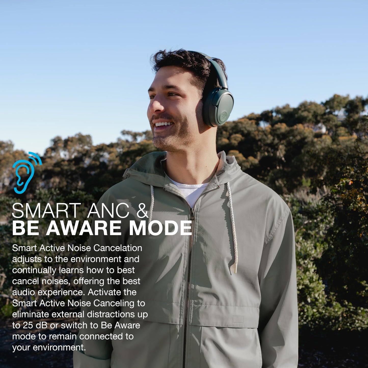 JLab Sage Audio Bundle: JBuds Lux ANC Wireless Premium Over-Ear Bluetooth Headset with Hybrid Active Noise Cancelling Plus JBuds Mini True Wireless…