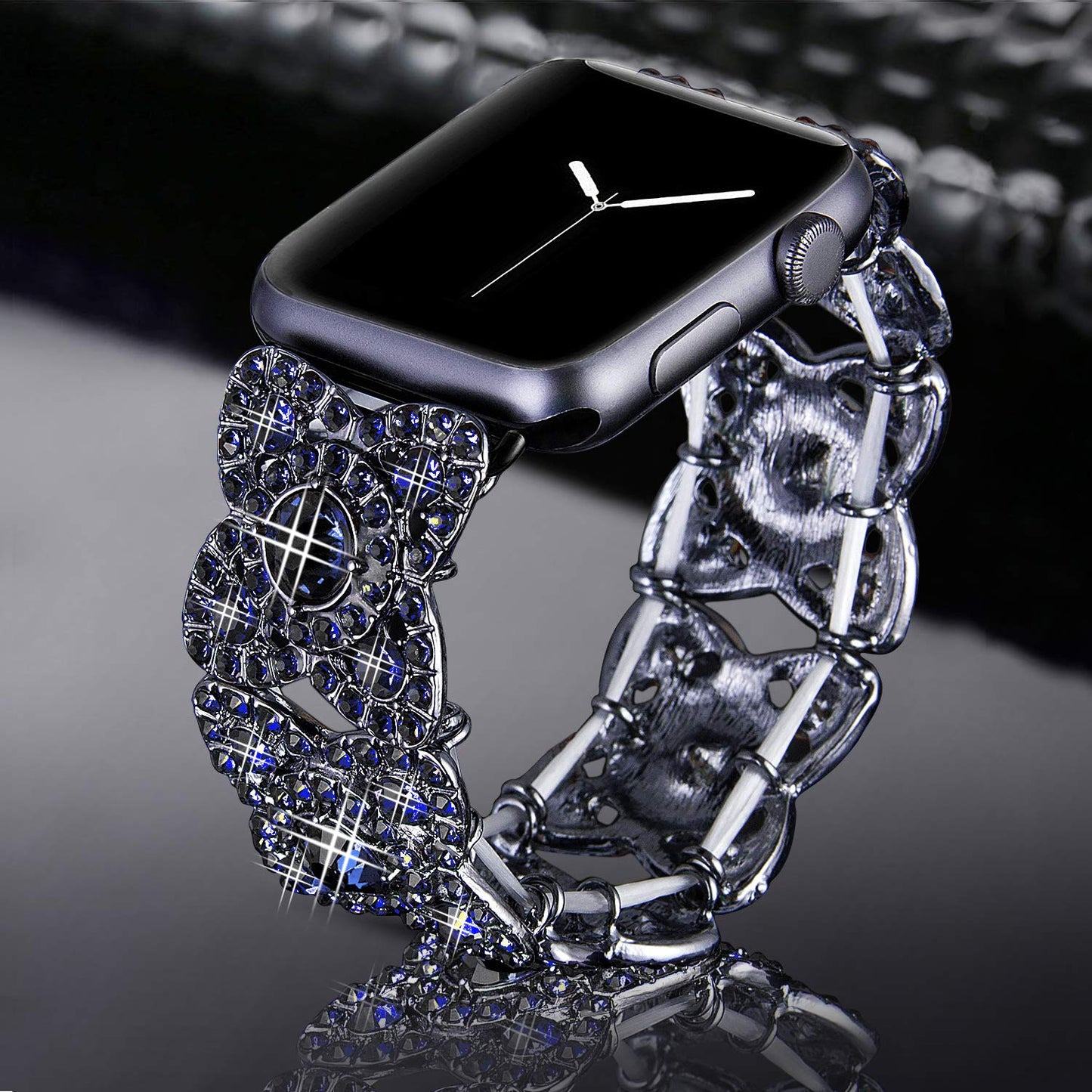 VIQIV Bling Bands for Compatible with Apple Watch 38mm 40mm 41mm 42mm(Series 10) Iwatch Series 11 10 9 8 7 6 5 4 3 2 SE SE2, Diamond Rhinestone