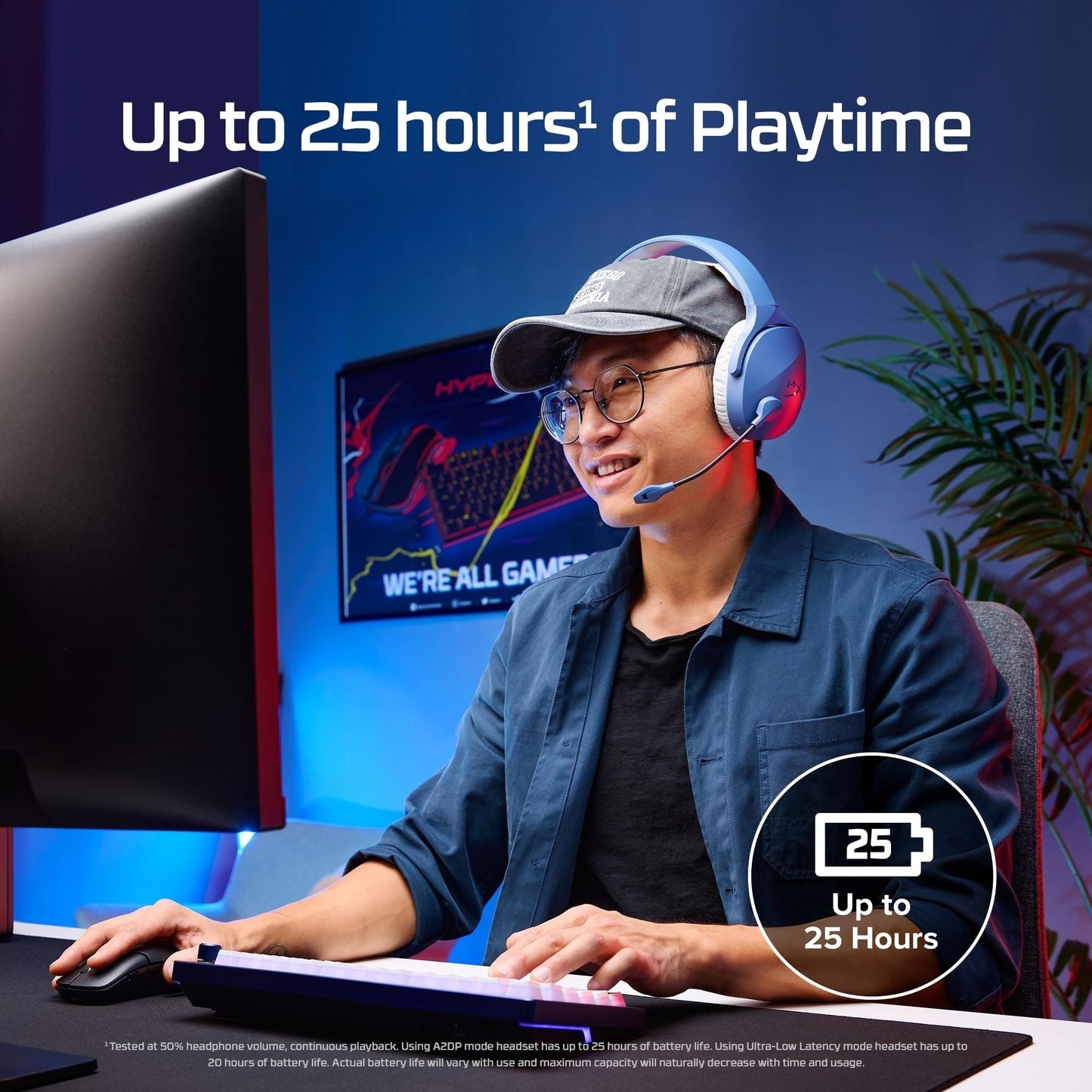 HyperX Cloud Jet - Dual Wireless Gaming Headset, 2.4GHz dongle, Bluetooth 5.3, PC, PS5, Mobile, USB-A - Black