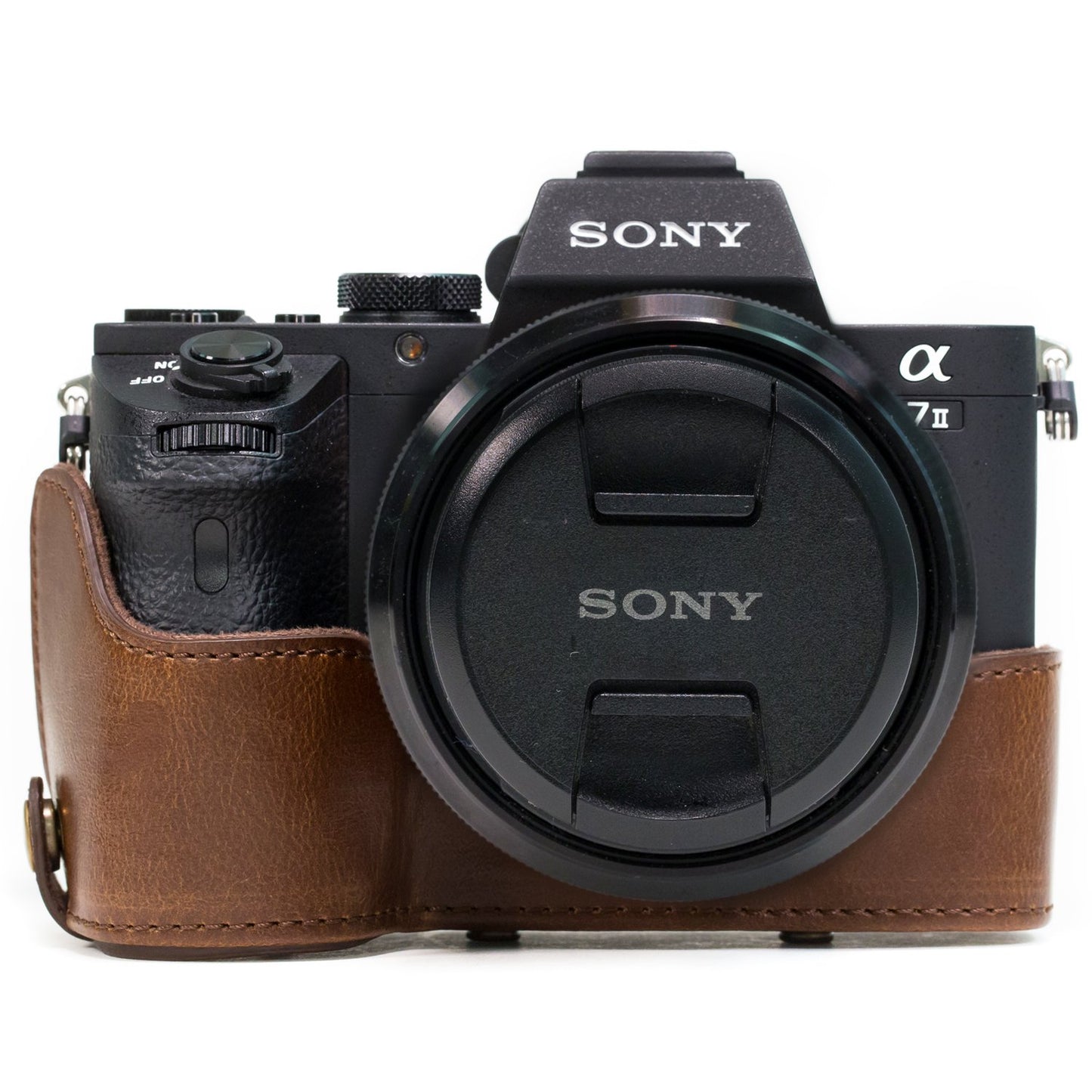 MegaGear Ever Ready Protective Leather Camera Case, Bag for Sony Alpha a7 II, a7R II, & a7S II Mirrorless Digital Camera and Lenses (Dark Brown)
