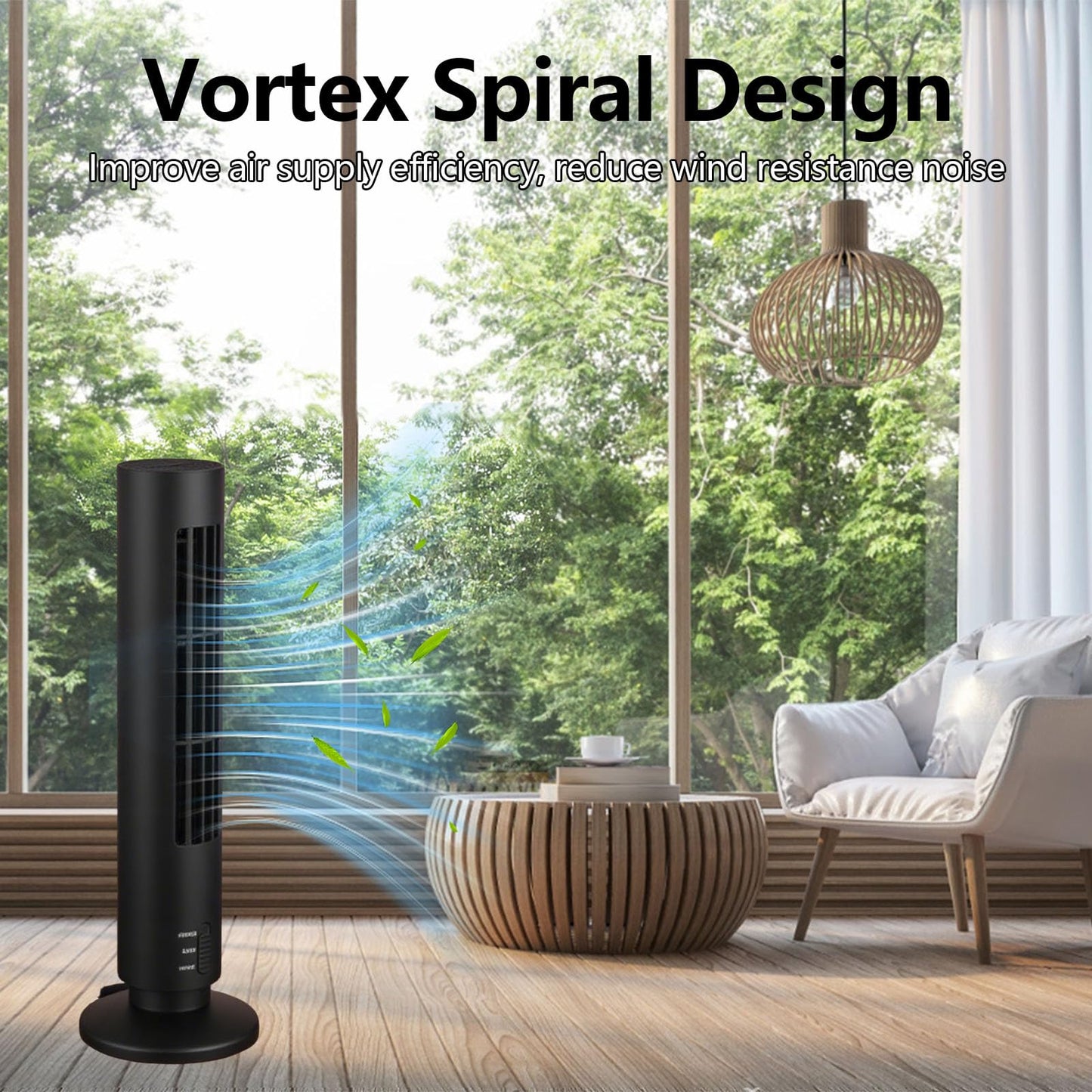 Gonetre Portable Air Cooler Vertical Bladeless Fan USB Desktop Air Conditioner Fan Mini Cooling Tower Fan for Home Office (Black)