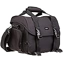 Amazon Basics Large DSLR Gadget Bag for Camera Storage with Shoulder Strap, Black with Grey Interior