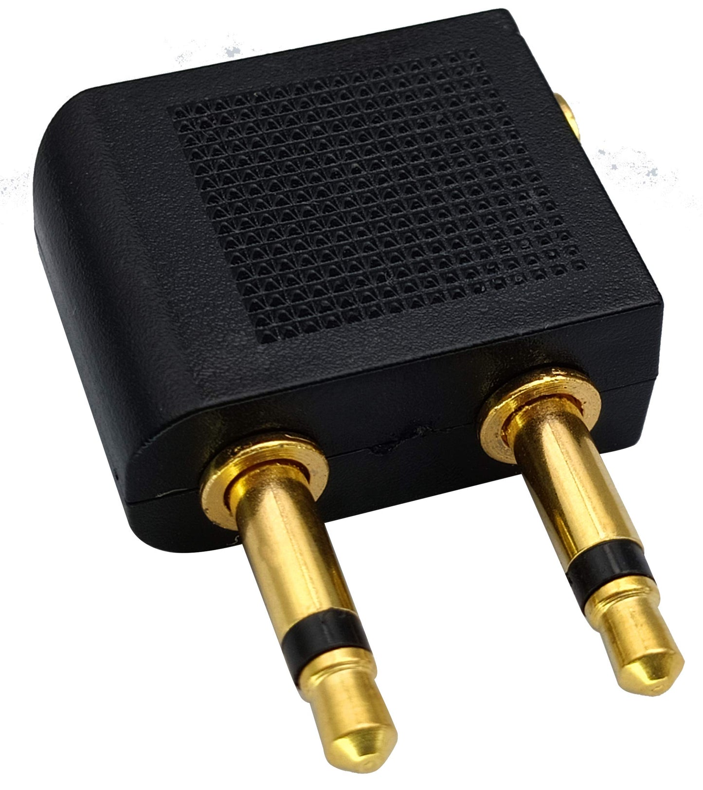 AAOTOKK Dual 3.5mm (1/8") Male to 3.5mm Female AUX Audio Jack Adapter Converter for Using Headphone on Airplane Airline Flight (2 Pack)