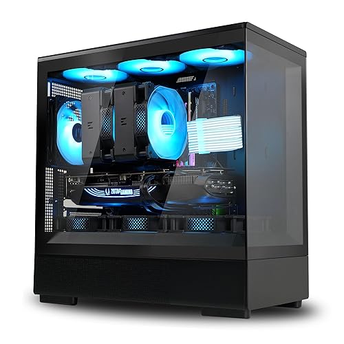 Zalman P10 Micro ATX Case, MATX PC Case with 120mm ARGB Fan Pre-Installed, Panoramic View Tempered Glass Front & Side Panel, USB Type-C and USB 3.0