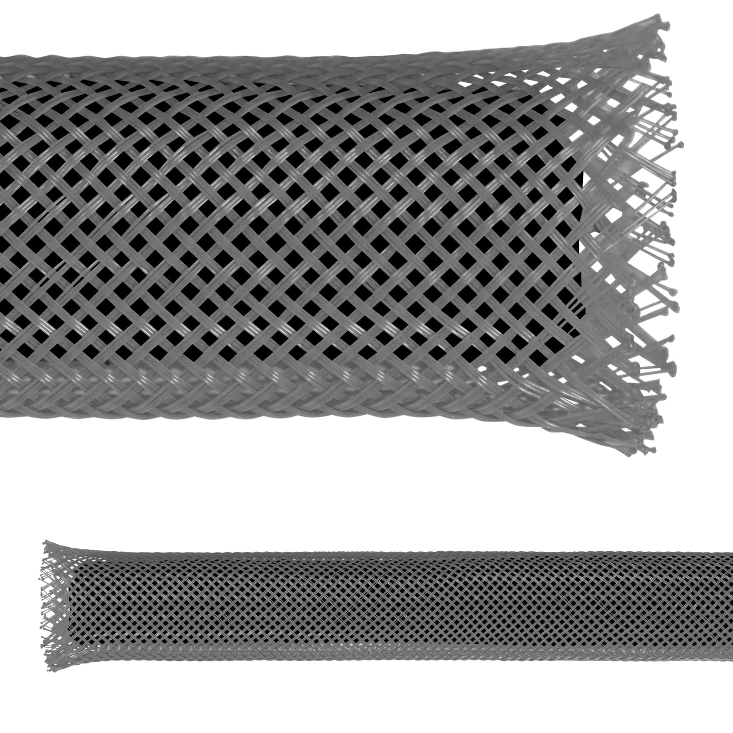 Electriduct 1/2" PET Expandable Braid Sleeving Flame Retardant Flexible Wire Mesh for Cord Management and Cable Protection - 50 Feet - Gray
