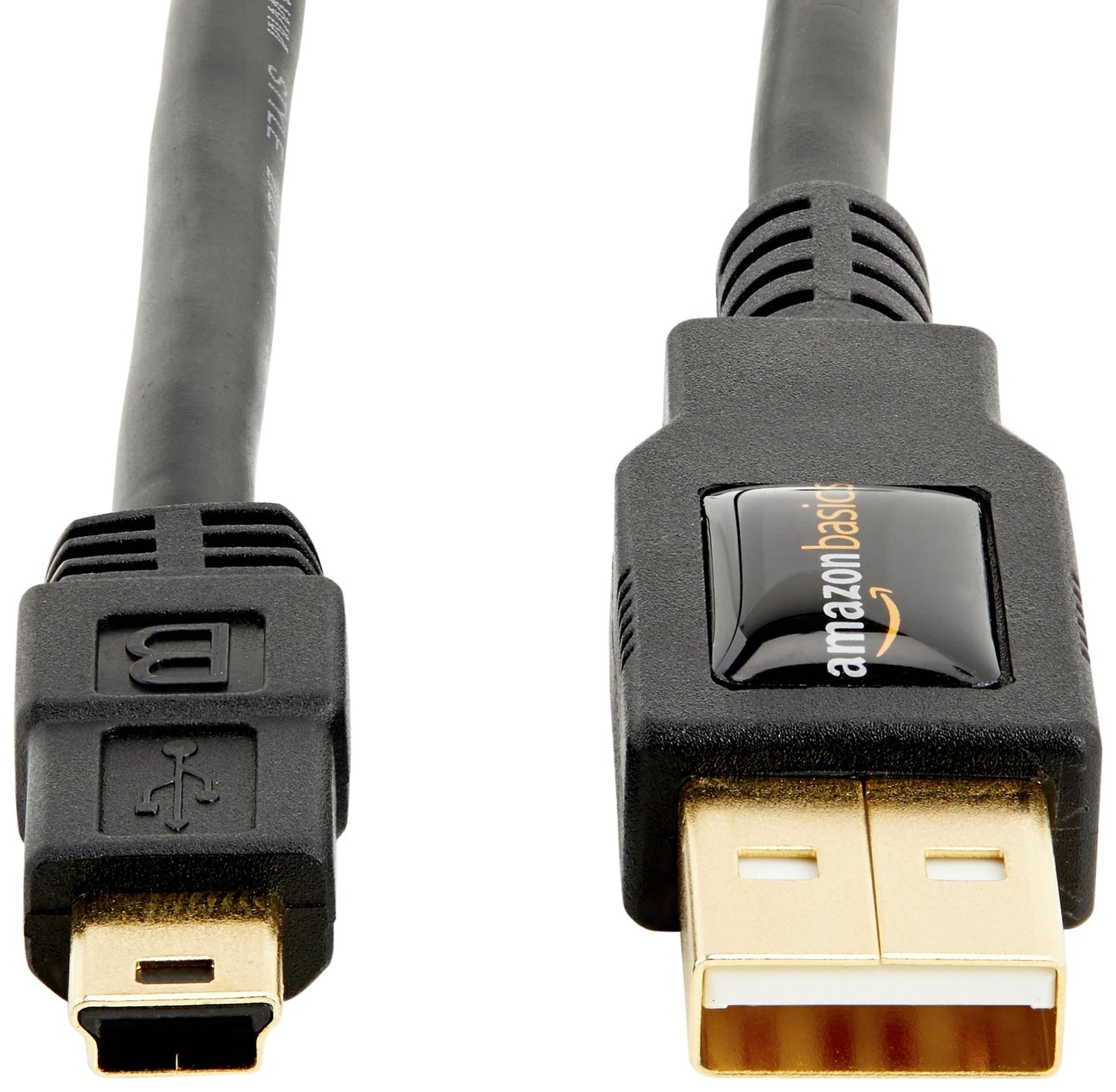 Amazon Basics USB-A to Mini USB 2.0 Cable, 480Mbps Transfer Speed with Gold-Plated Plugs, 3 Foot, Black