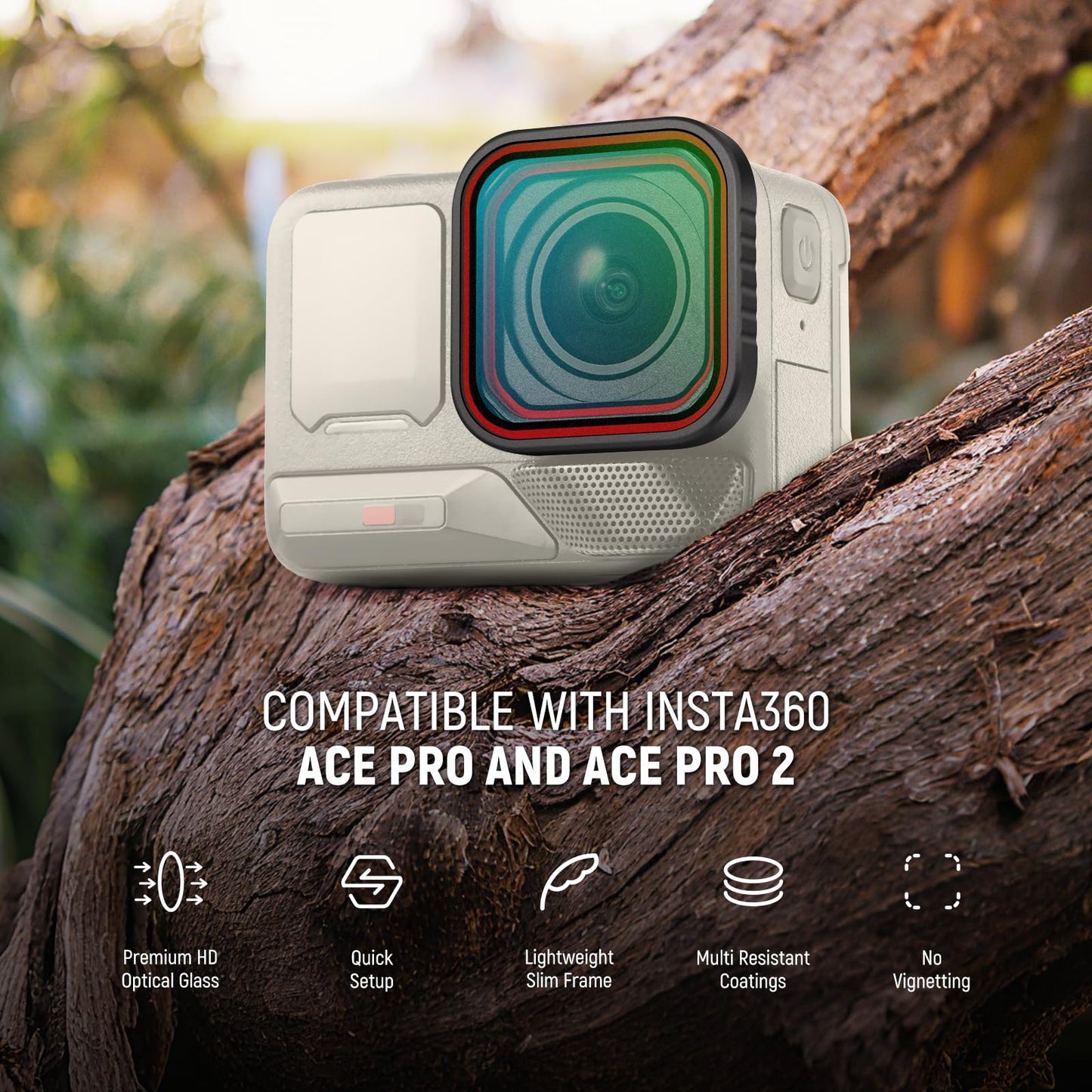 NEEWER 1/4 Black Diffusion Filter Compatible with Insta360 Ace Pro Insta 360 Ace Pro 2 Cameras, Lens Accessories, NOT Compatible with Updated Version