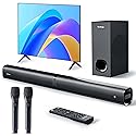 Soundbar with Subwoofer for TV, Home Theater Bluetooth 5.3 Speaker System with 2 Wireless Karaoke Mics, Surround Sound Audio with HDMI ARC, Optical