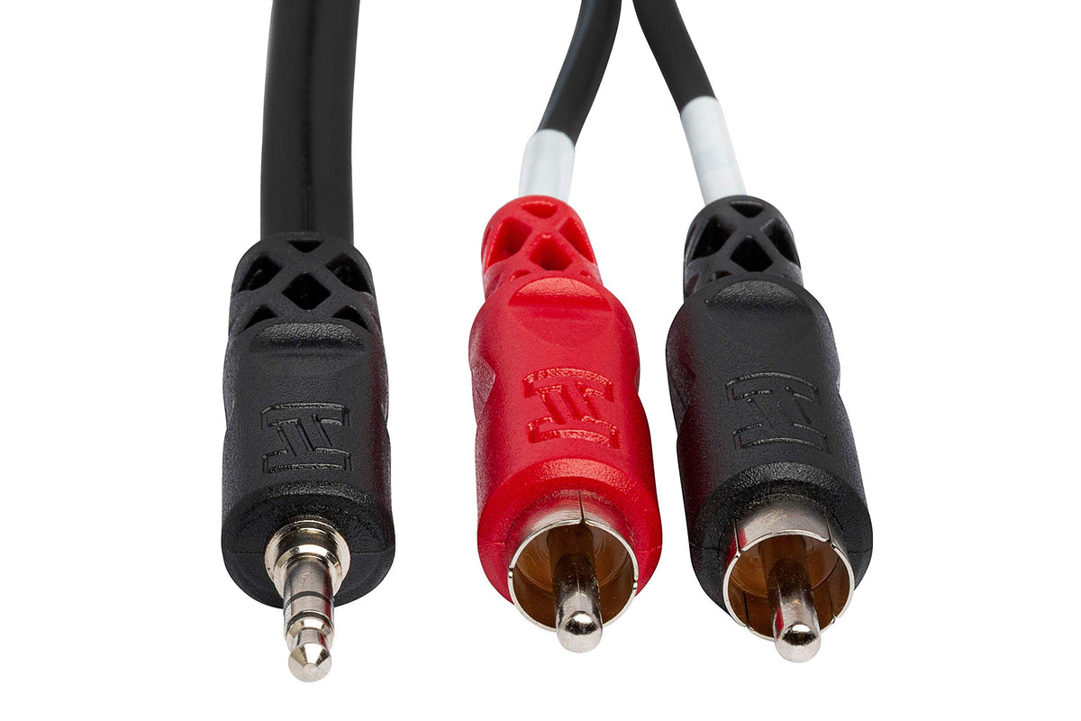 Hosa CMR-225 Stereo Breakout Cable - 3.5mm TRS Male to Left and Right RCA Male - 25 Foot