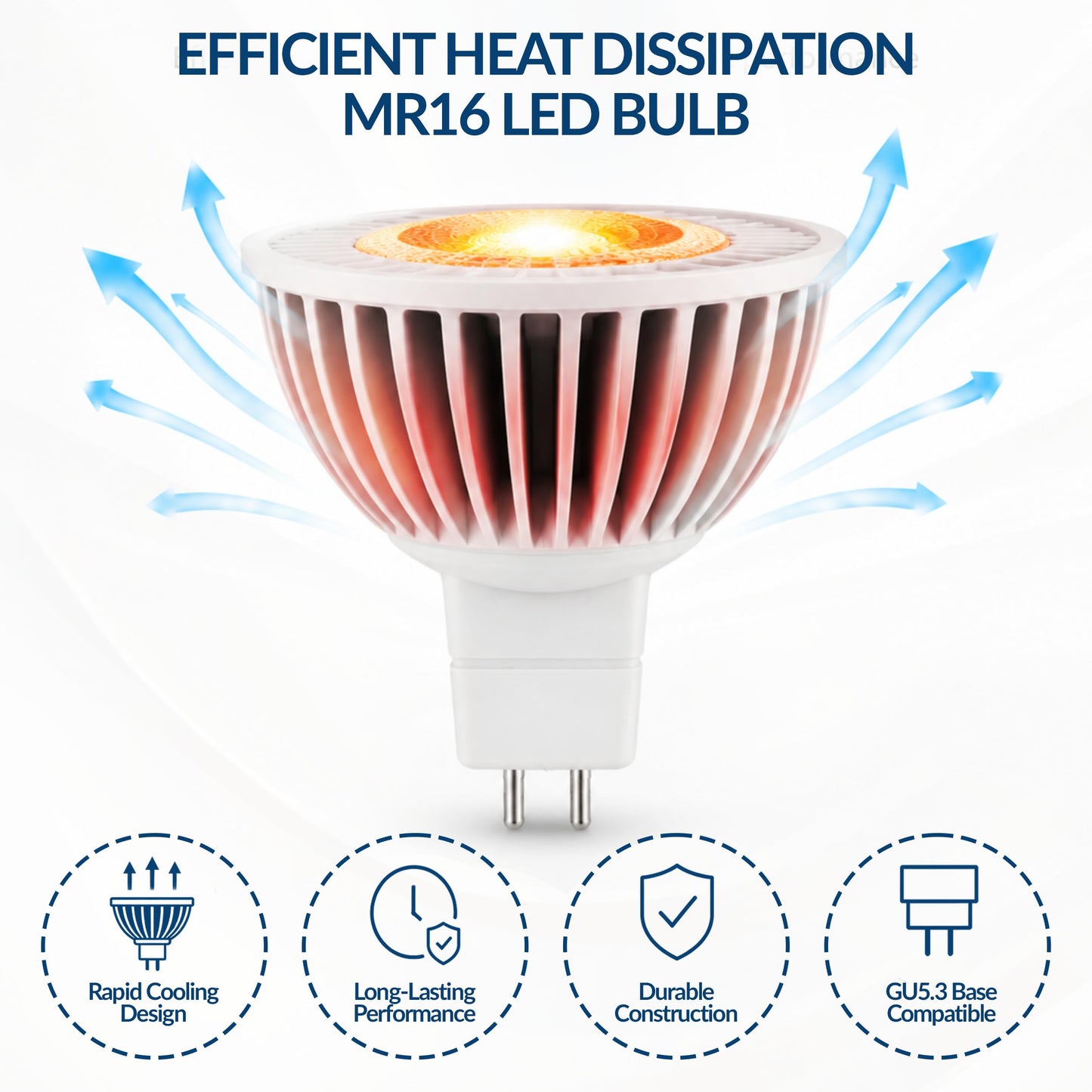 Top Notch Co 12V MR16 LED 2W & 2700K with GU5.3 Pin Base - (1 Pk)