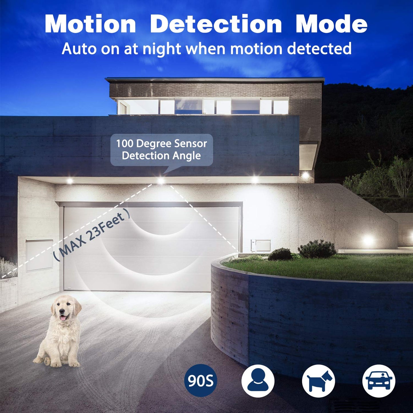 Sengled Motion Sensor Flood Lights Outdoor Dusk to Dawn Security Light Bulbs, E26 Base PAR38 Motion Activated 5000K Daylight, 1500LM, Waterproof LED